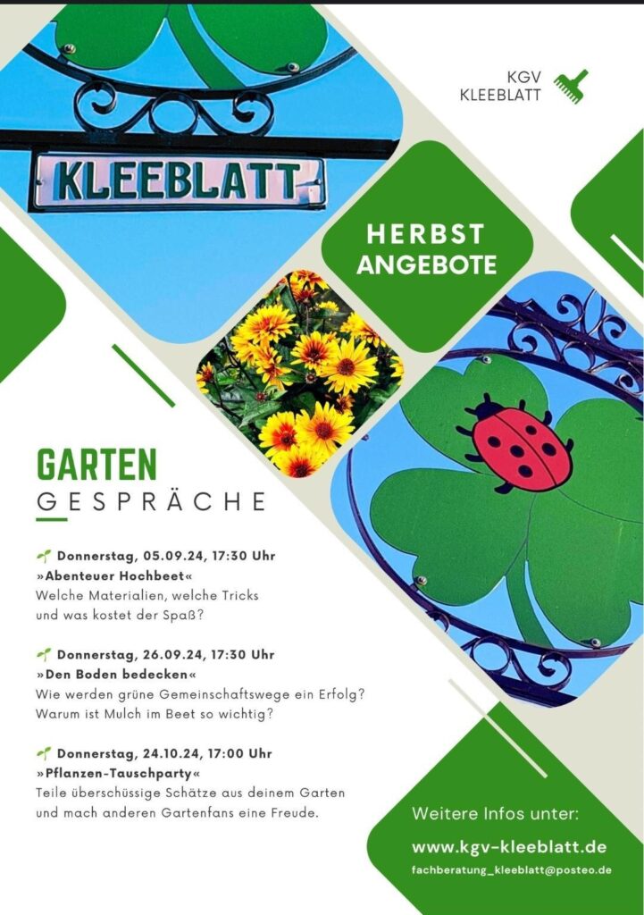 herbstangebot kleeblatt kleingartenverein gartengespräche